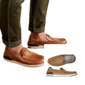 OLUKAI "Kākaha" Premium Men's Full-Grain Leather Slip-On Shoe/Loafer